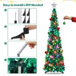 5FT Pop-up Weihnachtsbaum mit LED-Beleuchtung & 30 Weihnachtskugeln – Faltbar für schnelle Montage – Bild 6