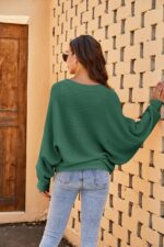 Fessceruna Damen Oversize Strickpullover mit Fledermausärmeln – Wärmender Winterpulli – Bild 4