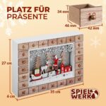 Spielwerk Adventskalender Nikolausschlitten Holz mit LED – Wiederverwendbar & zum Selbstbefüllen – Bild 3