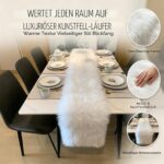 Kunstfell-Tischläufer Weiss 30 x 120 cm – Flauschige Weihnachtsdeko für Esstisch – Bild 4