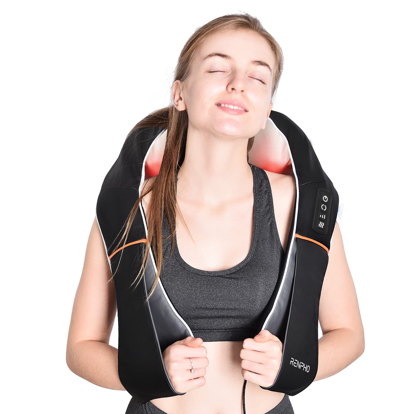 71Qd9obw8sL._SY1600_.jpg RENPHO Nackenmassagegerät mit Shiatsu-Massage, Wärme & 3 Intensitätsstufen – Nacken, Schulter, Rücken – Bild 1