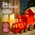 SPIELWERK® Adventskalender Lokomotive zum Befüllen – Wiederverwendbar aus Holz für Kinder – Bild 3