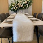 Kunstfell-Tischläufer Weiss 30 x 120 cm – Flauschige Weihnachtsdeko für Esstisch