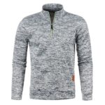 Aoouekul Half-Zip Pullover Herren – Oversize Arbeitspullover mit hohem Kragen für Winter – Bild 3