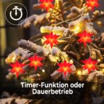 OVILUM 3D Stern Lichterkette rot mit LED & Timer – 10 Leuchtsterne à Ø 12 cm – Bild 5