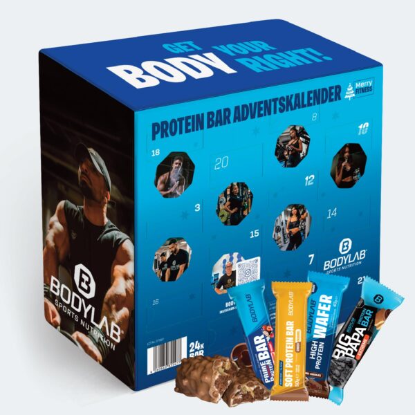 Bodylab24 Riegel Adventskalender 2026 – 24 Protein- & Fitnessriegel für bewussten Genuss