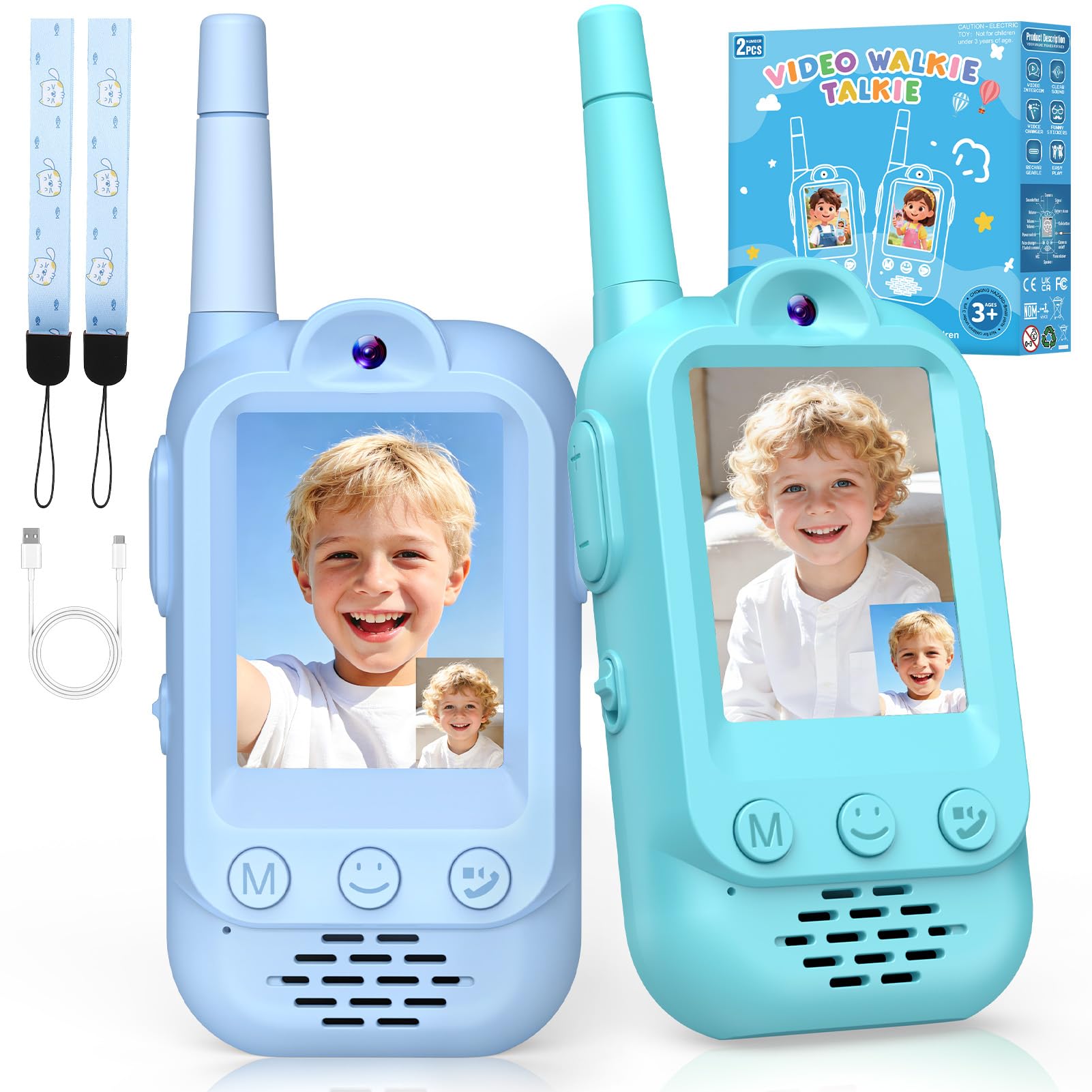 71TPDRy4xHL._SY1601_.jpg iKidiki Video Walkie Talkie Kinder Aufladbar – HD Videoanrufe mit Spracheffekten für 3-8 Jahre – Bild 1