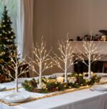 DELICHTER 4er Set Lichterbaum 60 cm mit 24 LEDs – Warmweiss Dekozweige für Innen – Bild 9