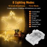 Litake LED Weihnachtsstern 6M 60 LEDs mit 8 Modi – Fensterdeko Batteriebetrieben (5er Set) – Bild 4