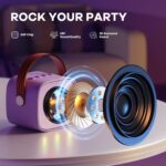 YLL Mini Karaoke Maschine mit 2 kabellosen Mikrofonen – Tragbar für Kinder ab 3 Jahren – Bild 3