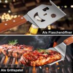 STEVEN-BULL 7 in 1 Grillspachtel – Multifunktionales Grillwerkzeug mit Edelstahl & Holzgriff – Bild 4
