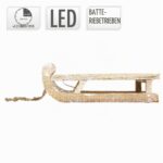 Holz Deko-Schlitten mit 25 warmweißen LEDs – Weihnachtsdekoration 31,5 cm – Bild 3