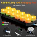 daphomeu 12er LED Teelichter mit Fernbedienung – Wiederaufladbar, 100+ Std. Betrieb – Bild 3