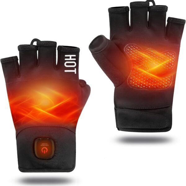 uncn Beheizte Fingerlose Handschuhe mit Touchscreen – Wiederaufladbar für Winter & Arbeit