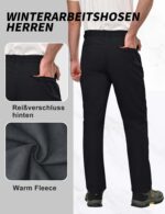 HFDWYJ Thermohose Herren Winter – Softshell Wanderhose mit Fleece-Fütterung wasserdicht – Bild 3
