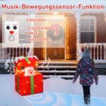 DELICHTER Selbstöffnende Weihnachtsgeschenkbox mit 48 LEDs, Musik & Bewegungssensor – 28×18×30 cm – Bild 5