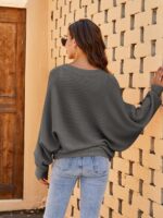 Fessceruna Damen Oversize Strickpullover mit Fledermausärmel – Gemütlicher Winter Sweater – Bild 4