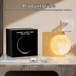 RETEYUNG 3D Mondlampe mit Lichtwecker & Doppel-Weckfunktion – LED-Uhr mit 8 RGB Farben & 10 Naturklängen – Bild 8