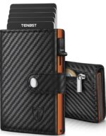 TENBST Geldbörse Herren mit Pop-up-Kartenfach & RFID Schutz – Slim Wallet Schwarz
