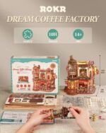 ROKR Dream Coffee Factory 3D Holzpuzzle EAB02 – Mechanisches Modell mit LED & Sound – Bild 6