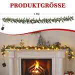 Quntis Weihnachtsgirlande 175cm mit LED-Beleuchtung & Timer – Festliche Tannengirlande – Bild 6