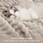 RUIKASI Flanell Bettwäsche 135x200 Beige 2teilig – Wärmende Winterbettwäsche mit Reisssverschluss – Bild 4