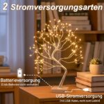 DELICHTER 2er Pack Lichterbaum 45 cm mit 108 warmweissen LEDs – USB/Batteriebetrieb – Bild 4