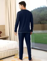 Aseniza Herren Schlafanzug Lang aus 100% Baumwolle – Gemütlicher Pyjama S-3XL – Bild 6