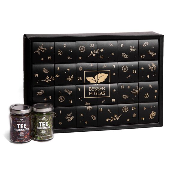 Besser im Glas Bio Tee Adventskalender 2026 – 24 Gourmet Teesorten, nachhaltig verpackt