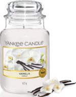 Yankee Candle Vanilla Duftkerze groß – 150 Std. Brenndauer im Glas