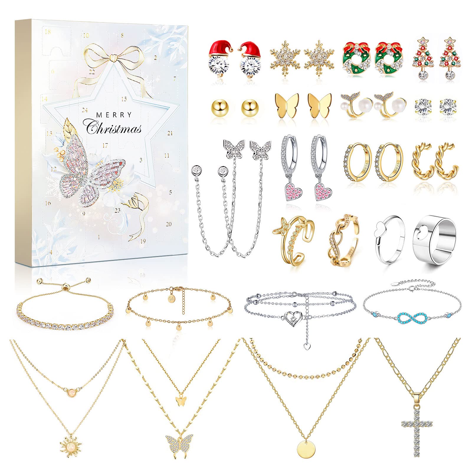 MJARTORIA Schmuck Adventskalender 2026 – 24 Überraschungen für Damen & Mädchen