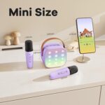YLL Mini Karaoke Maschine mit 2 kabellosen Mikrofonen – Tragbar für Kinder ab 3 Jahren – Bild 8