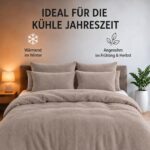 Kuscheli Winter Wende Plüsch Bettwäsche 135x200 – Nicky-Teddy Cashmere Touch Taupe – Bild 3
