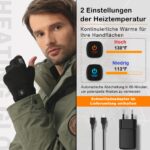 uncn Beheizte Fingerlose Handschuhe mit Touchscreen – Wiederaufladbar für Winter & Arbeit – Bild 4