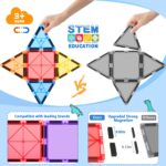 100 Magnetische Bausteine Coodoo mit 2 Autos – Montessori STEM Spielzeug ab 3 Jahren – Bild 4