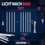 576 LED Eiszapfen Lichterkette Außen – Meteorschauer Weihnachtsbeleuchtung mit Haken – Bild 6