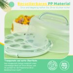 Ohuhu Kuchen Transportbox 10 Zoll – 3in1 Tortenbox mit Cupcake Tablett & Tragegriff – Bild 7