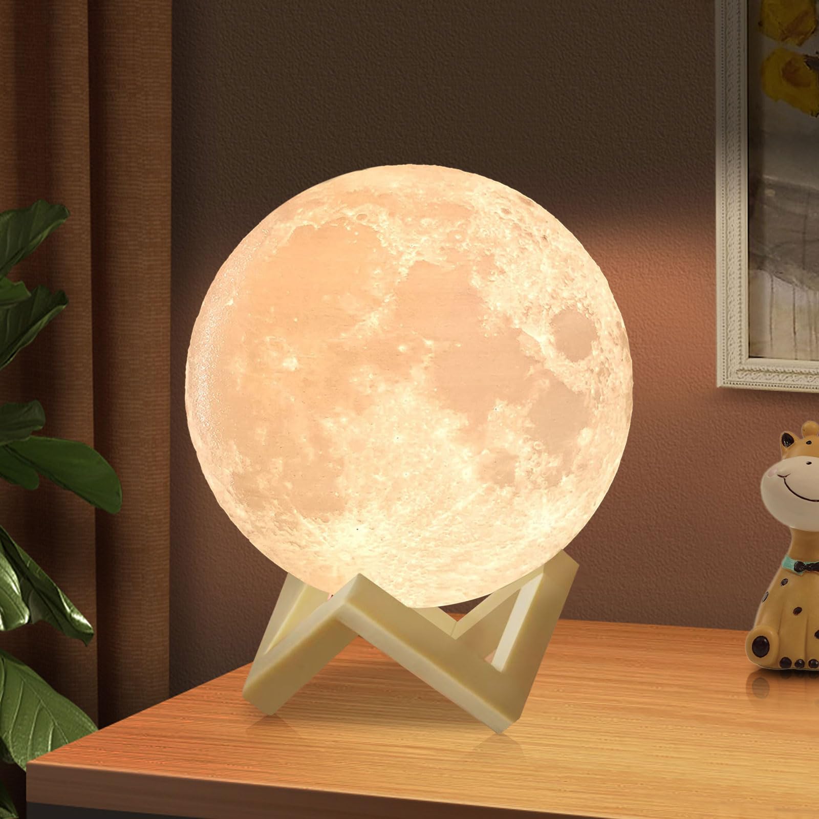 ACED Mondlampe 15 cm mit 128 Farben & 3D-Druck – USB Nachtlicht mit Fernbedienung