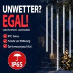576 LED Eiszapfen Lichterkette Außen – Meteorschauer Weihnachtsbeleuchtung mit Haken – Bild 5