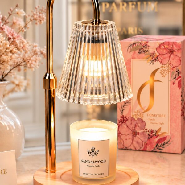 Funistree Kerzenwärmer Lampe mit Timer & Dimmer – Duftkerzen ohne Flamme