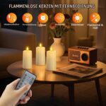 SoulBay LED Kerzen 4er Set Aufladbar – Blasfunktion & Fernbedienung für sichere Dekoration – Bild 4