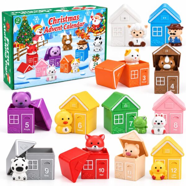Bauernhof-Adventskalender für Kinder 1-3 Jahre – 24 Überraschungen & Montessori Lernspielzeug