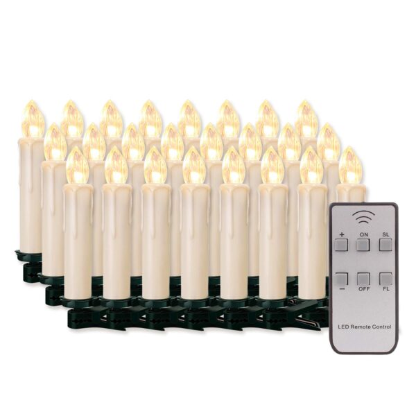30er LED Kerzen Lichterkette Warmweiss – Fernbedienung Flammenlose Weihnachtskerzen