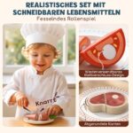Lehoo Castle Kinderküche Zubehör aus Holz – Spielküche Set mit Kochgeschirr & Lebensmittel ab 3 Jahren – Bild 3