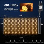 yowin Lichtervorhang 6m x 3m mit 600 LEDs – 8 Modi & Timer für Innen & Aussen – Bild 7