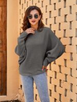 Fessceruna Damen Oversize Strickpullover mit Fledermausärmel – Gemütlicher Winter Sweater – Bild 5