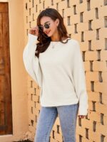 Fessceruna Damen Oversize Strickpullover mit Fledermausärmel – Wärmender Winterpulli – Bild 6