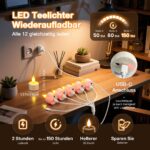 SoulBay LED Teelichter 12er Set Wiederaufladbar – Fernbedienung, Timer & Dimmbar – Bild 2