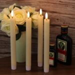 Eldnacele LED Stabkerzen 8er Set mit Fernbedienung & Timer – Flammenlose Echtwachskerzen Elfenbein – Bild 2