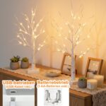 EAMBRITE 2er Set LED Lichterbaum 60cm mit 24 Warmweiss LEDs – Dekorative Lichterzweige für Zuhause – Bild 6